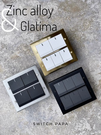 switchpapa鋅合金二聯框 適用GLATIMA 開關/插座