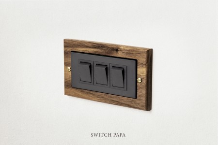 switchpapa黑胡桃木框 適用Glatima-5002-3指撥三開