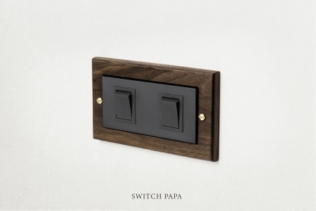 switchpapa黑胡桃木框 適用Glatima-5002-2指撥雙開