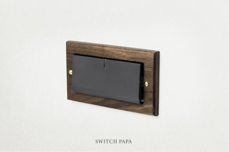 switchpapa黑胡桃木框 適用Glatima-WTGF5154H螢光四路1開