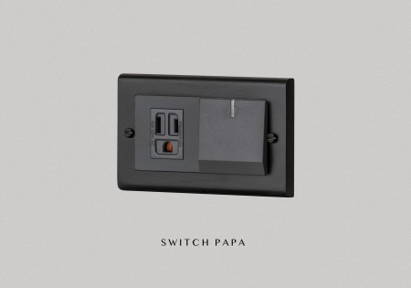 switchpapa鋅合金曜黑框 適用Glatima WTGF4308H螢光1開附接地1插