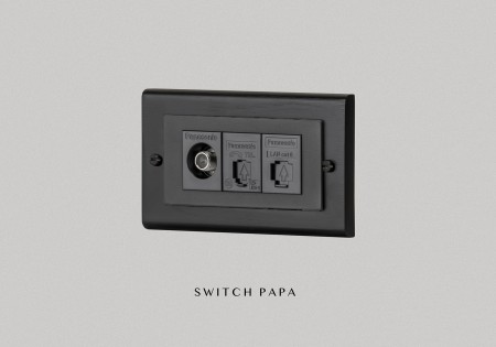 switchpapa鋅合金曜黑框 適用Glatima WTGF 中繼用弱電電視加電話加網路