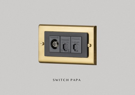 switchpapa鋅合金銅金框 適用Glatima WTGF 中繼用弱電電視加電話加網路