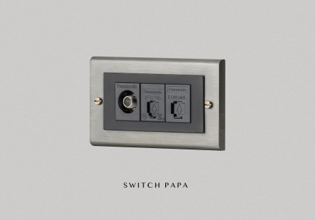 switchpapa鋅合金鈦銀框 適用Glatima WTGF 中繼用弱電電視加電話加網路