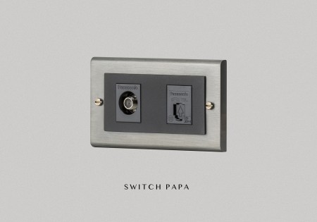 switchpapa鋅合金鈦銀框 適用Glatima WTGF 中繼用弱電電視加電話