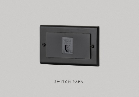 switchpapa鋅合金曜黑框 適用Glatima WTGF 2164H弱電單電話