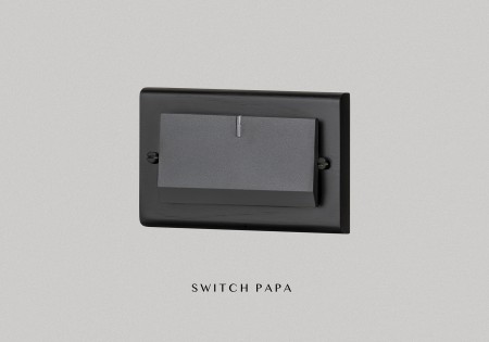 switchpapa鋅合金曜黑框 適用Glatima WTGF5152H螢光1開