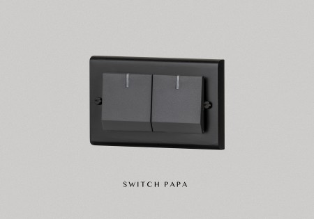switchpapa鋅合金曜黑框 適用Glatima WTGF5252H螢光2開