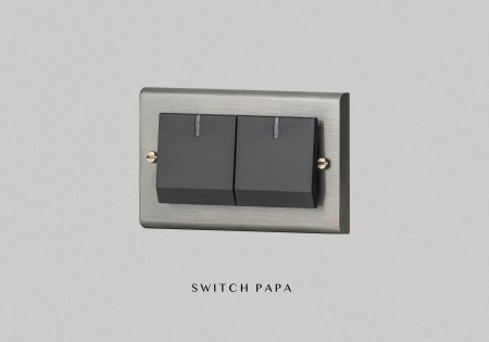 switchpapa鋅合金鈦銀框 適用Glatima WTGF5252螢光2開