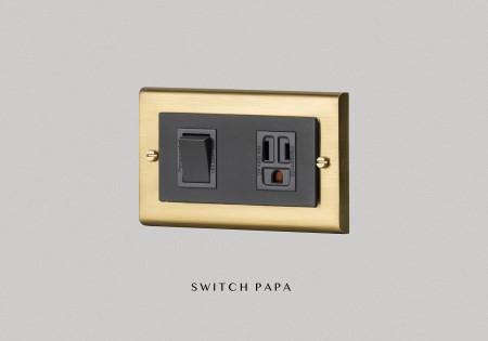 switchpapa鋅合金銅金框 適用Glatima WTGF5002-2-1指撥1開附接地1插