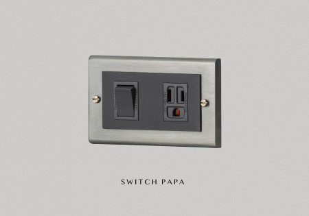 switchpapa鋅合金鈦銀框 適用Glatima WTGF5002-2-1指撥1開附接地1插