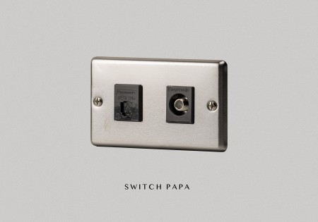 switchpapa不鏽鋼面板 弱電3170H網路47619H電視插座