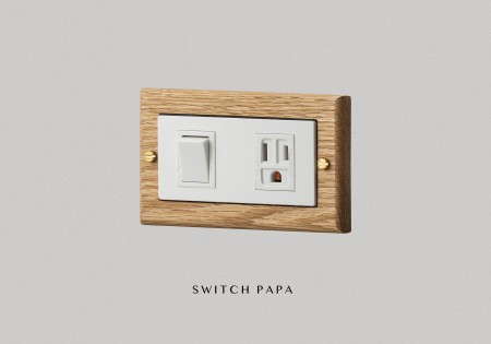switchpapa紅橡木框 日式指撥1開附接地1插