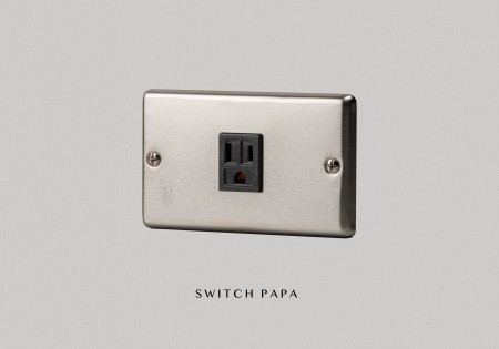 switchpapa不鏽鋼面板 日式1101H附接地單插