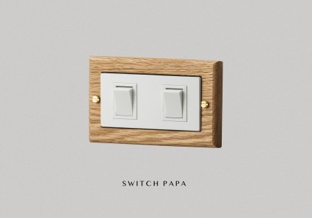 switchpapa紅橡木框 日式指撥2開