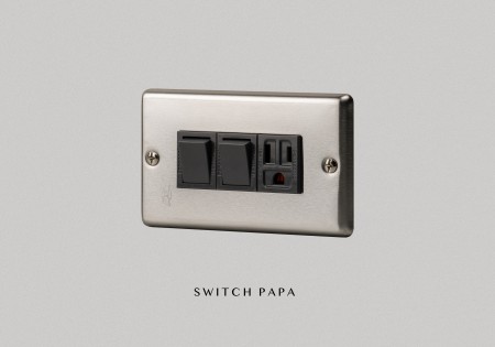 switchpapa不鏽鋼日式指撥2開接地單插