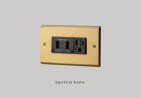 黃銅面板雙槽USB加插座（國際牌）
