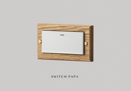 switchpapa紅橡木框 適用RISNA螢光1開