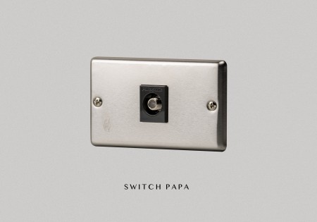 switchpapa不鏽鋼面板 弱電單電視插座