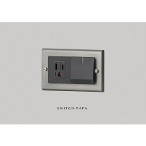 switchpapa鋅合金鈦銀框 適用Glatima WTGF4308H螢光1開附接地1插