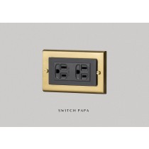 switchpapa鋅合金銅金框 適用Glatima WTGF1512H附接地雙插座