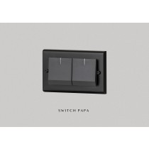 switchpapa鋅合金曜黑框 適用Glatima WTGF5252H螢光2開