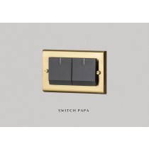 switchpapa鋅合金銅金框 適用Glatima WTGF5252螢光2開