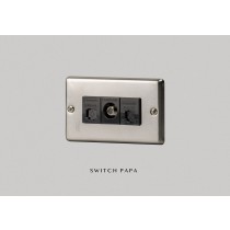 switchpapa不鏽鋼面板 弱電3170H網路2164H電話47619H電視插座