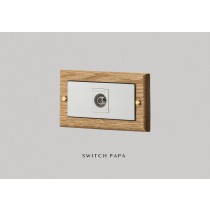 switchpapa紅橡木框 弱電單電視插座