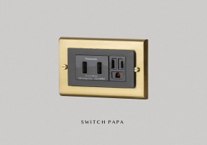 switchpapa鋅合金銅金框 適用Glatima WTGF雙槽USB加附接地雙插座
