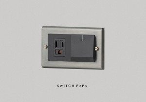 switchpapa鋅合金鈦銀框 適用Glatima WTGF4308H螢光1開附接地1插