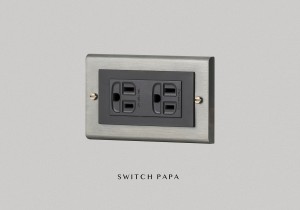 switchpapa鋅合金鈦銀框 適用Glatima WTGF1512H附接地雙插座
