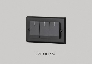 switchpapa鋅合金曜黑框 適用Glatima WTGF5352H螢光3開