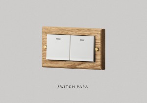 switchpapa紅橡木框 適用RISNA螢光2開
