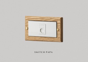 switchpapa紅橡木框 弱電單網路插座