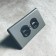 鐵灰砂美式圓形商務5.5接附地雙插座（黑）